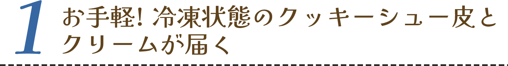 お手軽！冷凍状態のクッキーシュー皮とクリームが届く